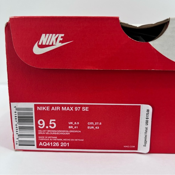 Nike Air Max 97 SE ‘Velvet Brown’ AQ4126-201 Men’s US 9.5 - Picture 8 of 8
